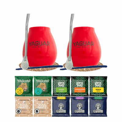 Conjuto de Erva Mate 10x50g 2x Calabaza + 2x Bombilla
