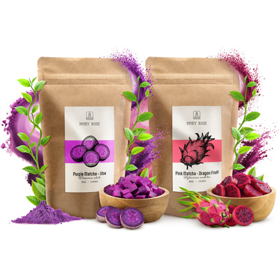 Conjunto de matchas coloridos: Pink Matcha + Purple Matcha