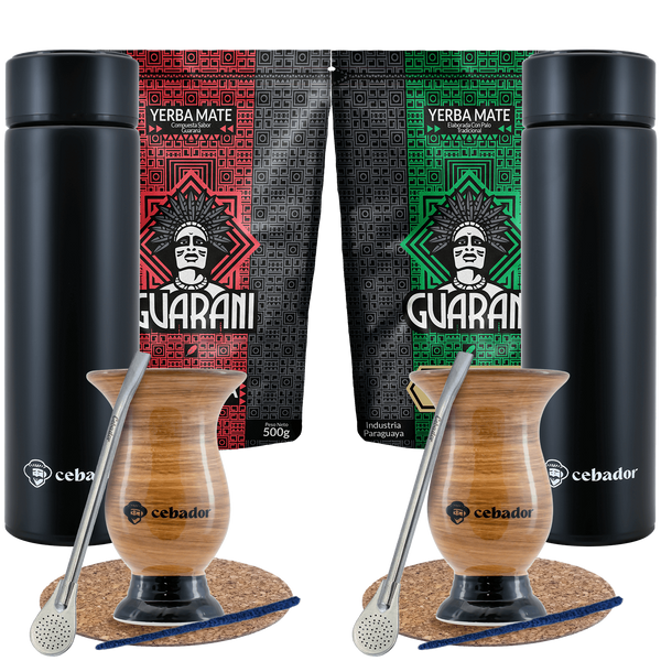 Yerba Mate Thermos Bombilla Set for Two 1kg