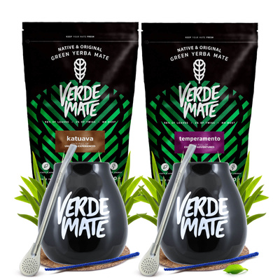 2 x Yerba mate Verde Katuava Temperamento + 2 x Accessories SET