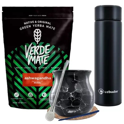 Yerba Verde Mate Ashwagandha 500g thermos set