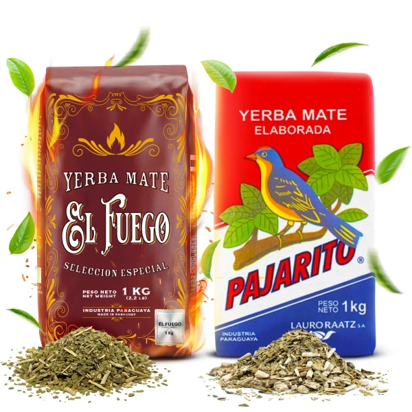 Conjuto de Erva Mate Elaborada: El Fuego 1kg + Pajarito 1kg