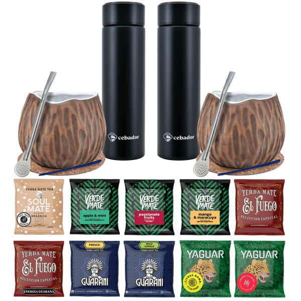 Yerba Mate Thermos Bombilla Set for Two 500g