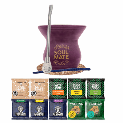 Conjuto de Erva Mate 10x50g Calabaza + Bombilla