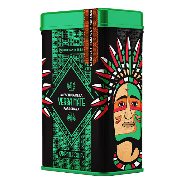 Yerbera – Lata metálica + Guarani Naranja 0,5 kg