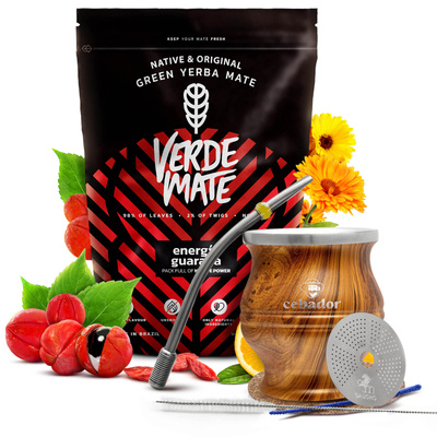 Conjunto de Erva Mate Verde Mate Energia 0,5kg + TermoColador