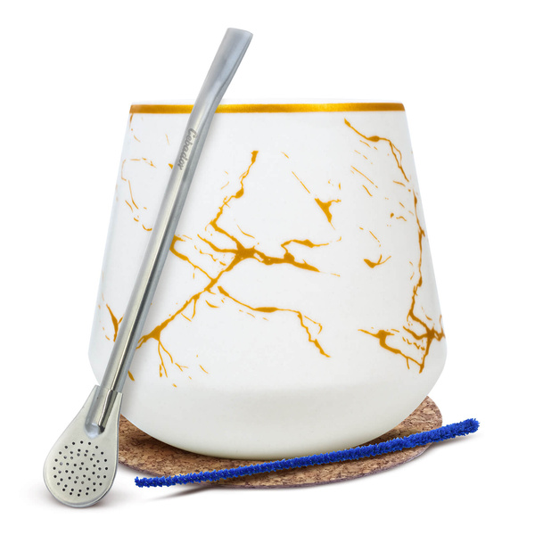 Conjunto de acessórios para erva mate: Cuia + Bombilla