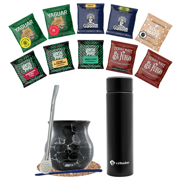 Set Yerba Mate 500g Mate Gourd 10x50g thermos
