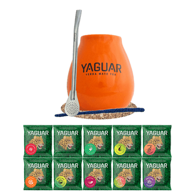 Conjuto de Erva Mate 10x50g Calabaza + Bombilla