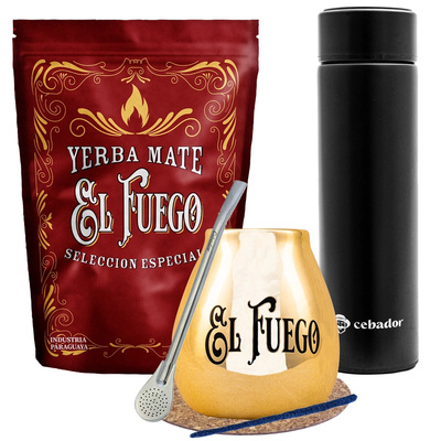 Conjunto de garrafas térmicas Yerba Mate El Fuego Energia 500g