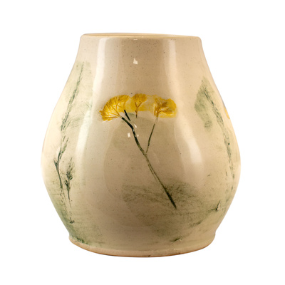 Calabaza de cerâmica Flora Yellow 300 ml – Série Crater