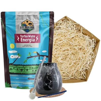 Conjunto de oferta de Erva Mate: Rio Parana Energia 500g + Calabaza + Bombilla