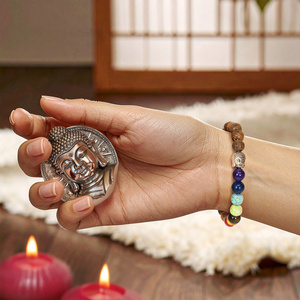 Pulseira "Sete Chakras" – madeira de wenge e Buda