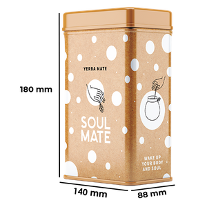 Yerbera – Lata metálica + Soul Mate Orgánica Energia 0,5 kg