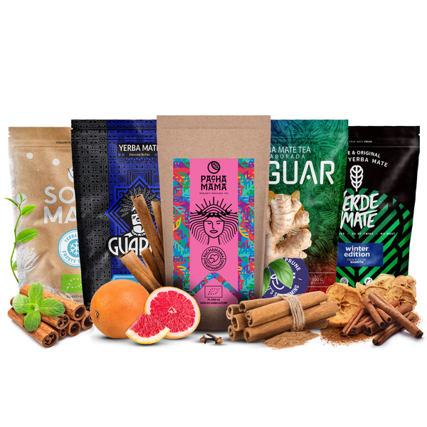 Conjunto Yerba Mate + Guayusa – sabores e tipos variados – edição de inverno