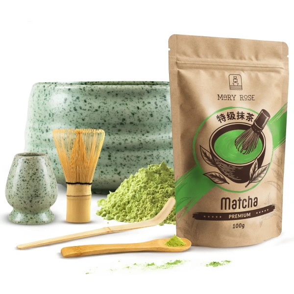 Conjunto de preparação de chá Matcha: matcha 100g + acessórios