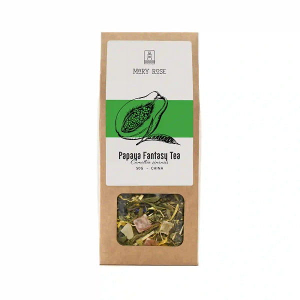 Mary Rose - Chá Verde com Fantasia de Papaia - 50g