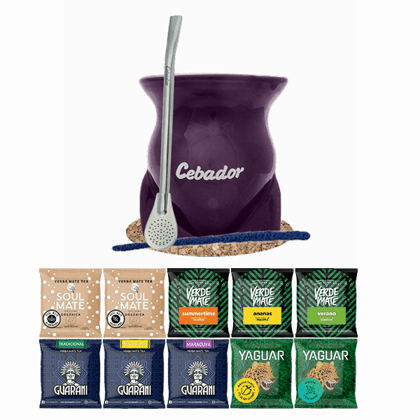 Conjuto de Erva Mate 10x50g Calabaza + Bombilla