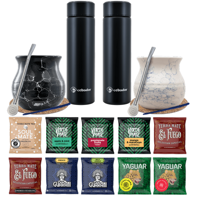 Yerba Mate Thermos Bombilla Set for Two 500g
