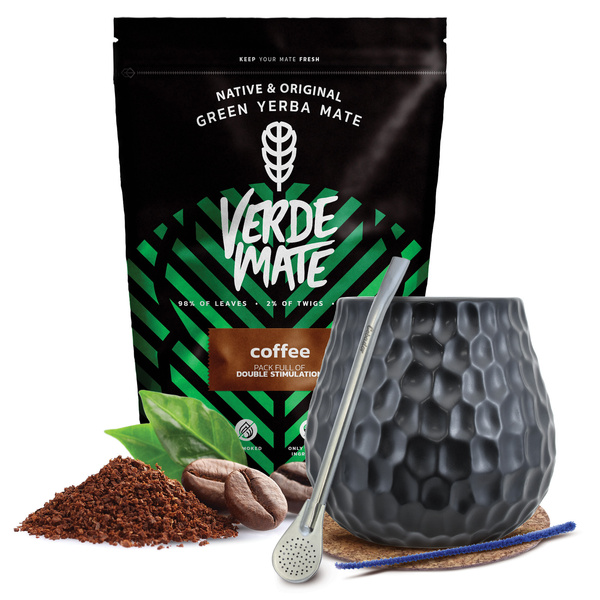 Conjuto de Erva Mate Verde Mate 500g 0,5kg Calabaza + Bombilla