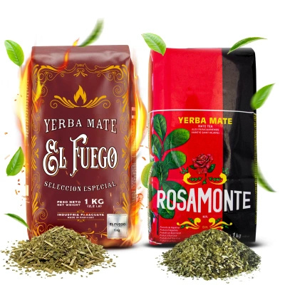 Conjuto de Erva Mate Elaborada: El Fuego 1kg + Rosamonte 1kg