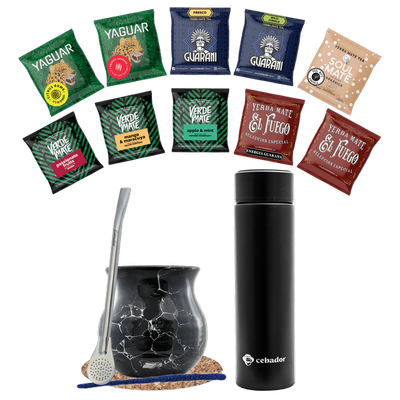 Set Yerba Mate 500g Mate Gourd 10x50g thermos