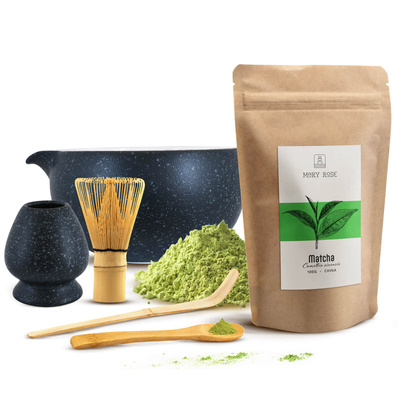 Conjunto de preparação de chá Matcha: matcha 100g + acessórios