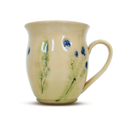 Caneca de cerâmica Flora Blue 350 ml – Série Crater
