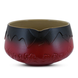 Matchawan – Taça de Matcha em cerâmica com bico – Mountain (vermelho)