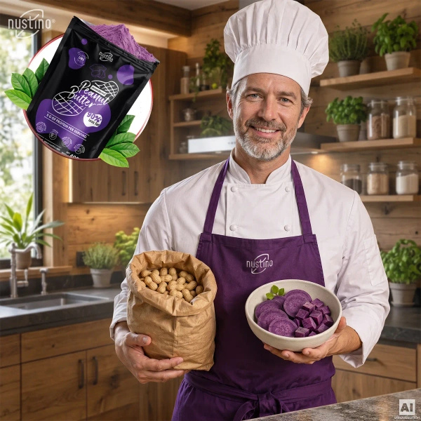 Nustino – Manteiga de amendoim em pó – Ube (sem adição de açúcar) 400 g