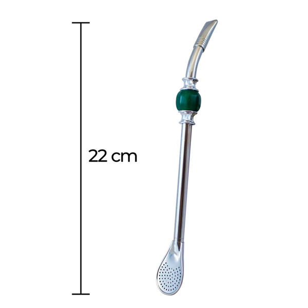 Bombilla Grande with green stone