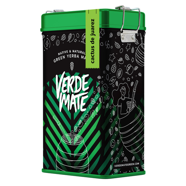 Yerbera – Lata metálica + Verde Mate Green Cactus de Juarez 0,5 kg