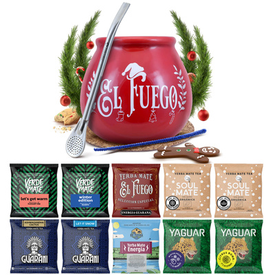 Conjunto de inverno de Erva Mate 10x50g calabaza + bombilla