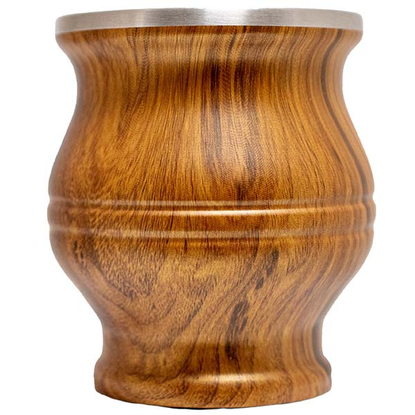 TermoColador – cuia de erva-mate + peneira + bombilla – cor de madeira