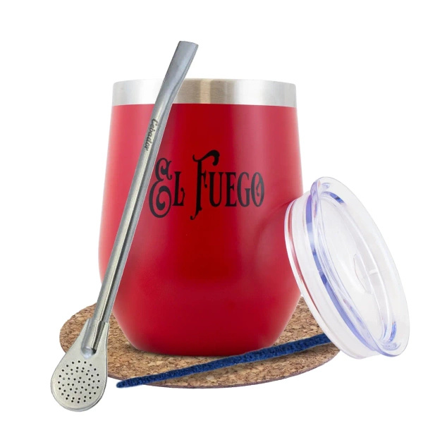 Conjunto de acessórios para erva mate: TermoLid + Bombilla
