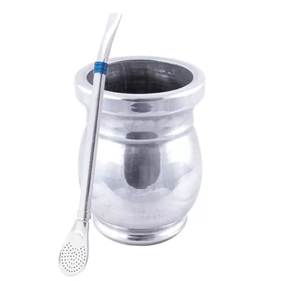 Palo Santo Mate Cup + Bombilla Anillo Blue