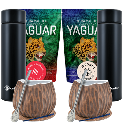 Yerba Mate Coconut Thermos Set for Two 1000g