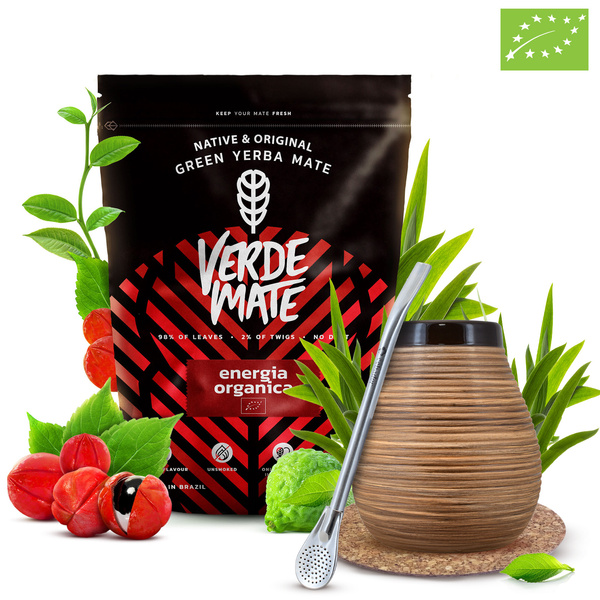Conjuto de Erva Mate Verde Mate 400g 0,4kg Calabaza + Bombilla