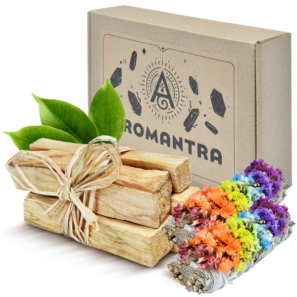 Conjunto de presente: Palo Santo 50 g + sálvia branca "Sete Chakras"