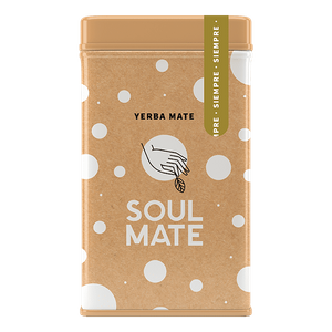 Yerbera – Lata metálica + Soul Mate Orgánica Siempre 0,5 kg