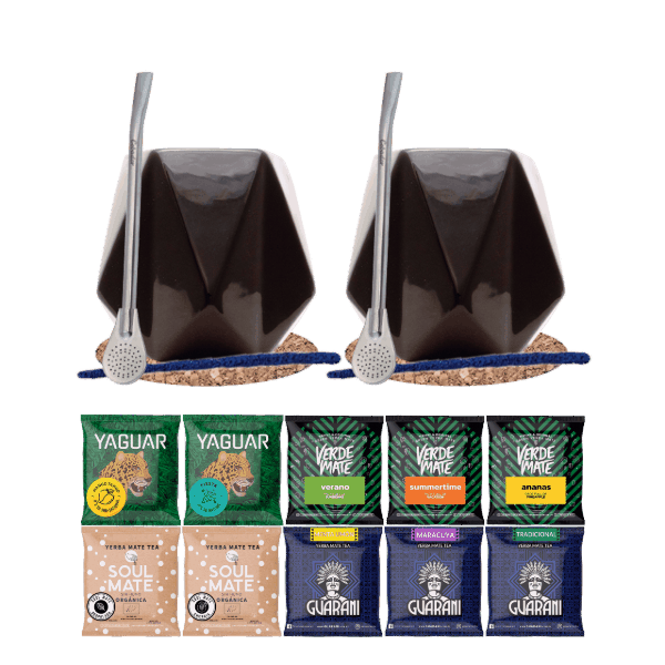 Conjuto de Erva Mate 10x50g 2x Calabaza + 2x Bombilla