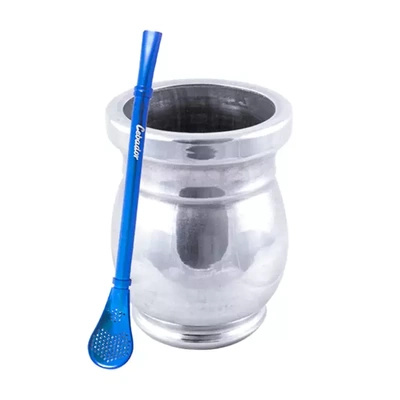 Palo Santo Mate Cup + Bombilla Gringo Blue