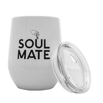 TermoLid – copo térmico para erva mate com tampa – Soul Mate (branco) – 350 ml