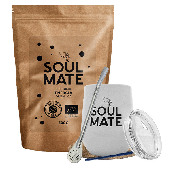 Conjuto de Erva Mate: Soul Mate Energia 500g + TermoLid + Bombilla
