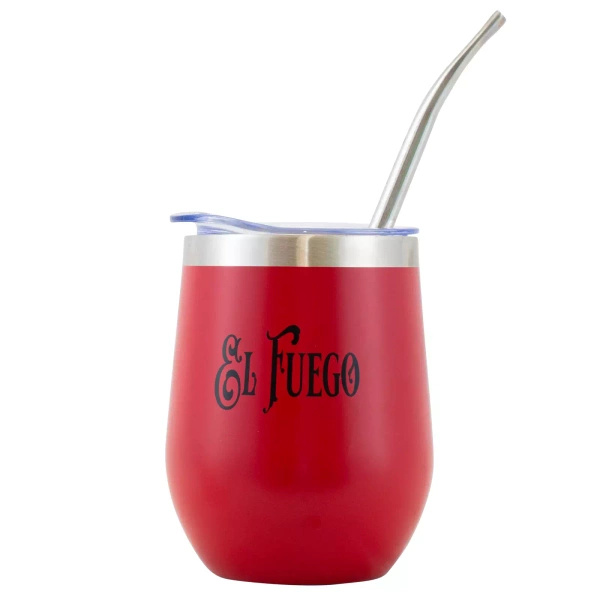 TermoLid – copo térmico para erva mate com tampa – El Fuego (vermelho) – 350 ml