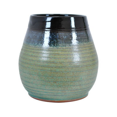 Calabaza de cerâmica Niebla (preto-verde) 300 ml – Série Crater