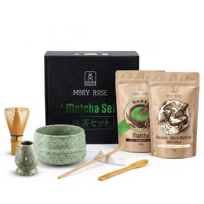 Kit presente para Matcha Latte colorido: Matcha + White Matcha + acessórios