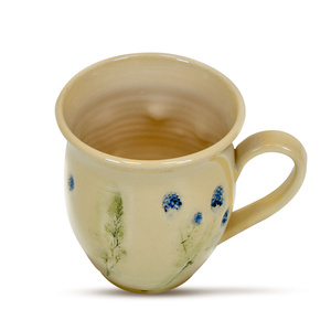 Caneca de cerâmica Flora Blue 350 ml – Série Crater