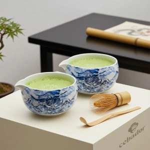 Conjunto cerimonial para preparar chá matcha: matcha BIO japonesa 30g + acessórios