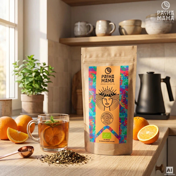 Conjuto de Guayusa Pachamama Citrus 100g + Calabaza + Bombilla